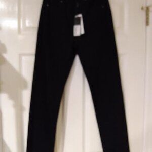 Gianni Bini Riley High Rise Straight Leg Jeans Raw Hem size 25 Black New $79